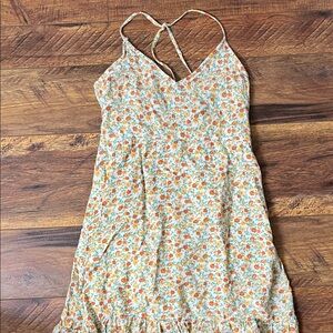 Billabong Floral Mini Dress - Orange and White